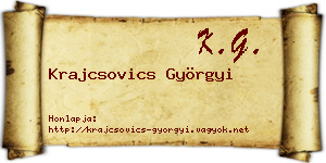 Krajcsovics Györgyi névjegykártya
