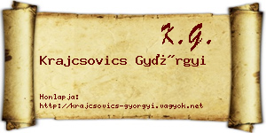 Krajcsovics Györgyi névjegykártya
